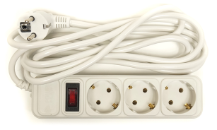 Мережевий фільтр PowerPlant 3 м, 3x1.5мм2, 10А, 3 розетки, евростандарт (JY-1054/3)