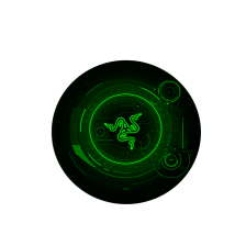 Килимок  220*220 мм тканинний RAZER 14 з боковою прошивкою (круглий), товщина 3 мм, колір Black/Green