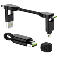 Кабель 6in1 inCharge X 0,14m 100W black Rolling Square (X01WR)