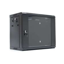  Шафа Merlion 9U, 600*350*500 (Ш*Г*В) мм загартоване скло, чорна, сталь 1,2мм, із замком (у розібрано