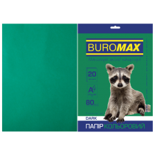 Папір  Buromax А4, 80g, DARK green, 20sh (BM.2721420-04)