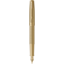Ручка пір'яна  Parker SONNET 17 SE Cisele Gold GT FP18 F + бархатний чохол (68 611)