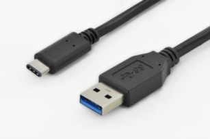 Кабель USB ASSMANN USB 3.0 (AM/Type-C) 1.0m, black AK-300136-010-S