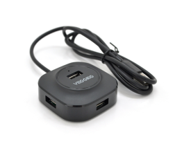 Концентратор  VEGGIEG USB 2.0 to 4xUSB 1.0m black (V-U2409)