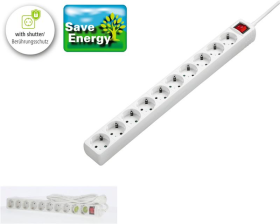 Мережевий подовжувач  Hama 10XSchuko 3G*1.5мм 3м White 00137234