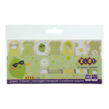 Стікер-закладка  ZiBi паперові Lime з клейким шаром 65х18 мм 7 х 20 аркушів (ZB.15104)