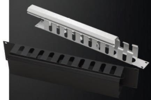 Кабельний організатор  MIRSAN 19" 1U гребінка, RAL 9005 MR.OKK1U19.01