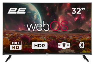 Телевізор  32" 2E LED FHD 60Hz Smart WebOS Black 2E-32A07KFW