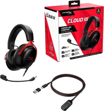 Навушники HyperX Cloud III 3.5mm/USB-A/USB-C Black/Red 727A9AA