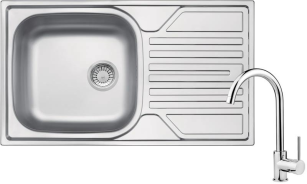 Набір для кухні  Deante Legato, стальна мийка ZEL_X113 + зміш. BOC_062M, сталь ZELA0113