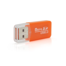 Кардрідер MERLION CRD-1OR TF/Micro SD, USB2.0, Orange, OEM Q50