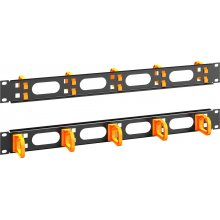 Kабельний організатор  1U однобічний, скоби 40х50,  помаранчевий CONTEG DP-VP-P1-OR