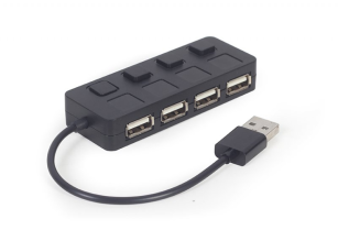 USB концентратор (Hub)  2.0 Gembird 4 Port з вимикачами