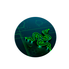 Килимок  220*220 мм тканинний RAZER 10 з боковою прошивкою (круглий), товщина 3 мм, колір Black/Green