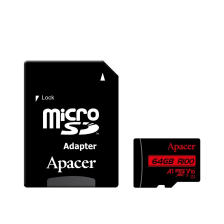 Карта пам'яті MicroSDHC  64GB UHS-I Class 10 Apacer + SD adapter (AP64GMCSX10UB-R)