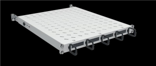  Полиця ZPAS 19", 1U, з кільцями та щітками регульована, глибина 450-550 мм, 120кг максимально, сіра 