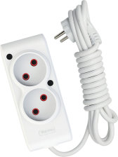 Мережевий фільтр TECCO 2м 2 поста white (8681277841088)