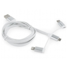 Кабель Lightning AM to Lightning/Micro/Type-C 1.0m Cablexpert (CC-USB2-AMLM32-1M-W)