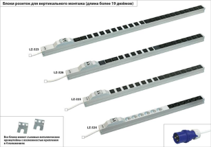 Пристрій розподілу електроживлення  ZPAS 32A, 20хC13+4xC19, кабель 3м, вилка IEC 60309 W-LZ32-30-00-0