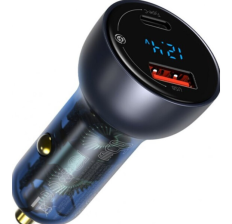 Автомобільний зарядний пристрій  Baseus Particular Digital Display QC PPS 65W Dual QC3.0 Car Charger Grey (CCKX-C0G)