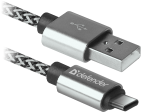Кабель  Defender USB AM-Type-C M, 1.0 м, білий, 09-03T PRO 