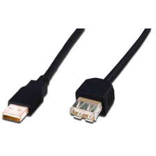 Кабель USB ASSMANN USB 2.0 (AM/AF) 3.0m, black AK-300200-030-S