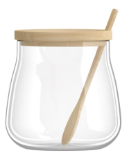Банка для зберігання  Ardesto Midori Sugar 500мл, скло, бамбук, прозорий AR1350BHB