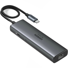 Концентратор Ugreen USB-C to HDMI + 2xUSB 3.2 + USB-C 3.2 + RJ45 + PD CM512 gray 