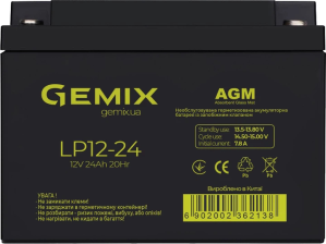Акумулятор Gemix 12V 24Ah AGM (LP12-24)