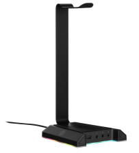 Підставка для навушників  2E GAMING GST320, Black, 2xUSB 2.0 Hub, USB Type-C, вбудована звукова карта