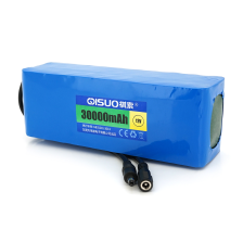Акумулятор QiSuo 12V 30A з елементами Li-ion 18650, DC5.5x2.1, (187x57x68mm)