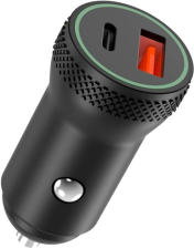 Автомобільний зарядний пристрій  XO CC33 1 USB QC 3.0 + Type-C PD (18W) Black (CC33-BK)
