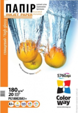 Фотопапір ColorWay глянцевий 180г/м, A3+ PG180-20