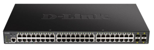Комутатор  D-Link DGS-1250-52XMP 48x1GE PoE, 4xSFP+, 370W, Smart DGS-1250-52XMP