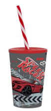 Стакан з трубочкою HEREVIN  Speed Race 0.34 л пл. (161914-010P)