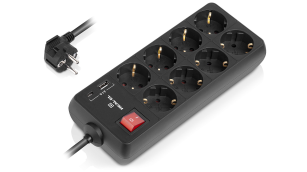 Мережевий фільтр REAL-EL RS-Protect 805 1.8м Black (EL122300042)