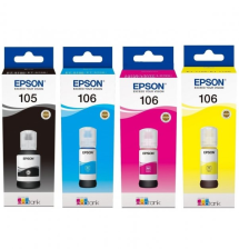 Набір оригінальних чорнил  Epson для L7160/7180 №105/106 140мл/3x70мл B/C/M/Y (SET105B/C/M/Y)