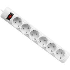 Мережевий фільтр Power filtr 5.0м Defender DFS155, білий, 6 розеток