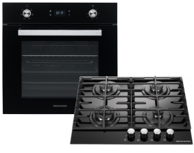 Комплект (духова шафа  + варильна поверхня) GRANADO GEO 62-1310 black + GGH 62-104 black glass