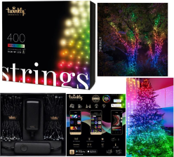 Гірлянда   Twinkly Smart LED Strings RGBW 400, BT+WiFi, Gen II, IP44, кабель ч (TWS400SPP-BEU)