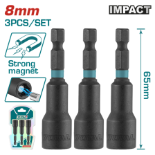 Торцева насадка  TOTAL TAC270831 8x65мм, 3шт. (7090277)