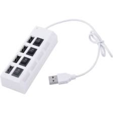 Концентратор  Voltronic USB 2.0 to 4xUSB with switches white (YT-HWS4HS-W)
