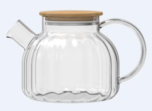 Заварник  Ardesto Iceberg 1000мл, боросилікатне скло, бамбук, прозорий AR3010BGA