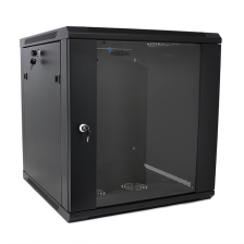 Шафа  Merlion 15U, 600*600*768 (Ш*Г*В)мм  загартоване скло, чорна, сталь 1,2мм з замком