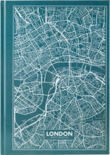 Книга записна Axent Maps London А4 тверда обкладинка. 96арк. в клітинку Бірюзова (8422-516-A)