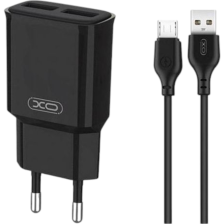 Зарядний пристрій  XO L92C (2USB/2.4A) + USB - MicroUSB Чорний (XO-L92C-M)