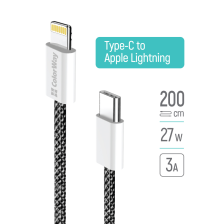 Кабель  Colorway Type-C - Apple Lightning (PDF Fast Charging 27W) 2м чорний