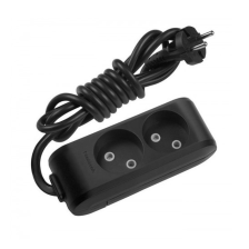 Мережевий подовжувач Panasonic X-tendia 2 гнізда, 3 м, з захистними шторками, чорний