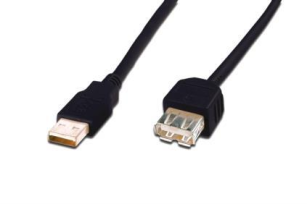 Кабель USB ASSMANN USB 2.0 (AM/AF) 5.0m,чорний AK-300202-050-S