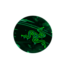Килимок  RAZER 8 з боковою прошивкою (круглий), товщина 3 мм, колір Black/Green,